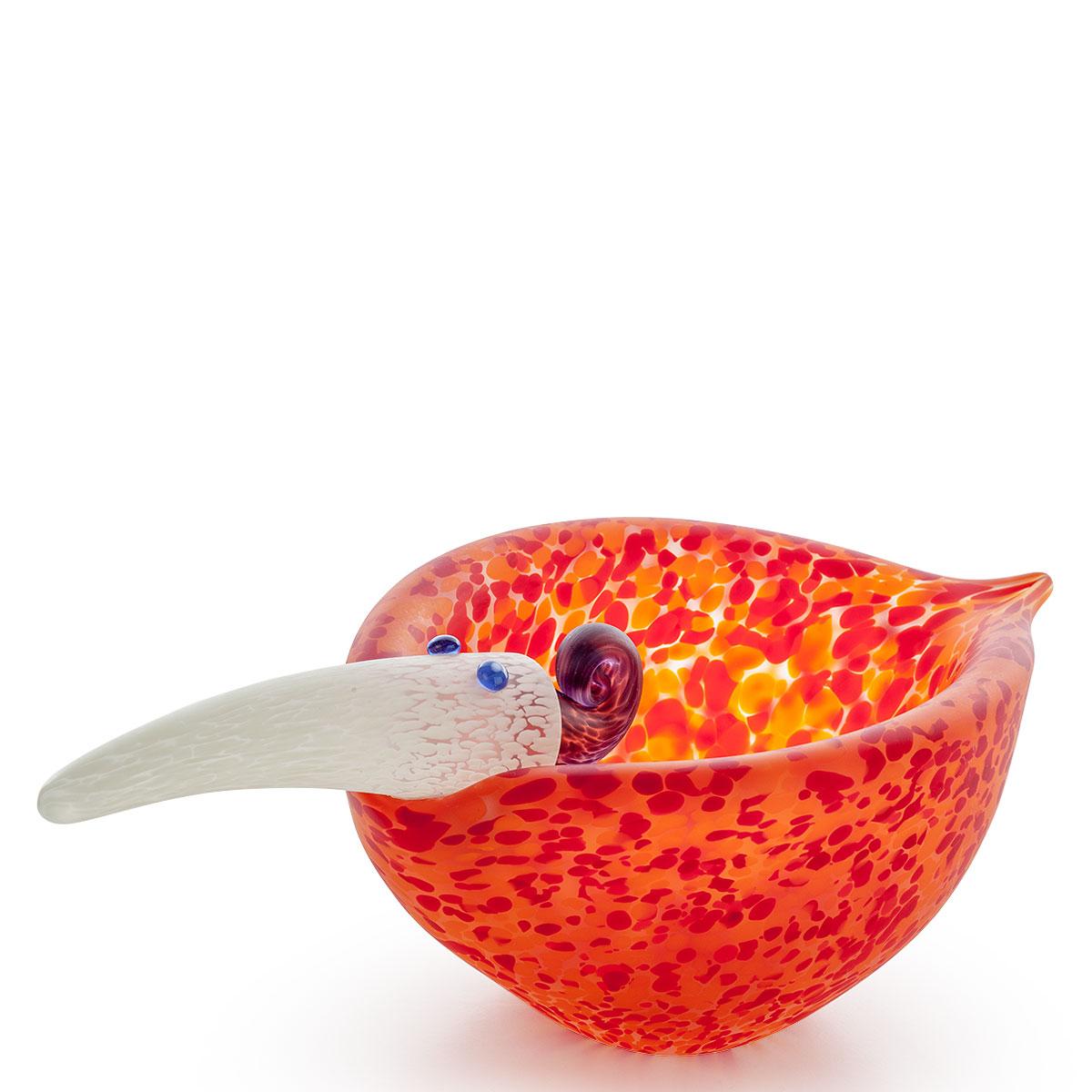 Borowski Glasskål - Tweedy Glamourøs Fugl Rød Orange