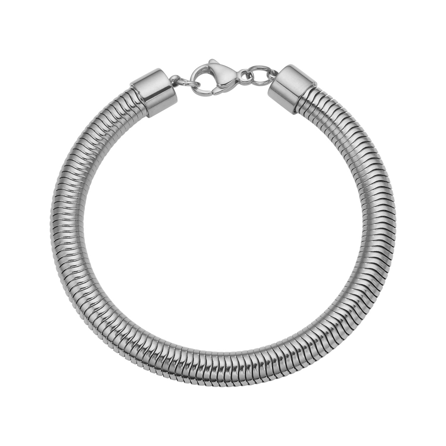 Kraftigt Rundt Herrearmbånd I Stål - 215 Cm Langt