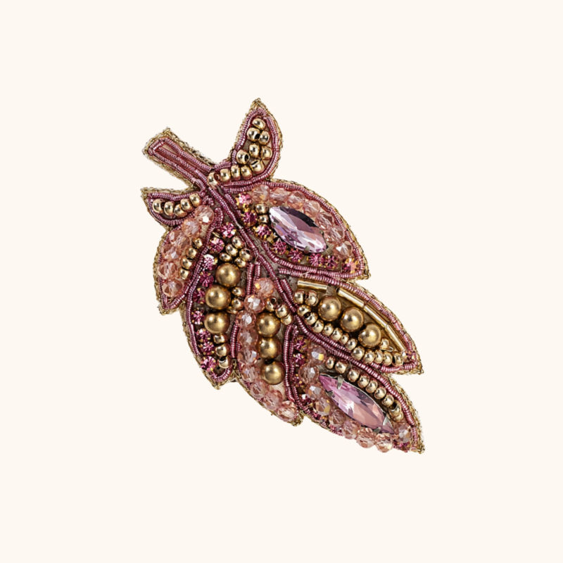 Pink Leaf  Brooch