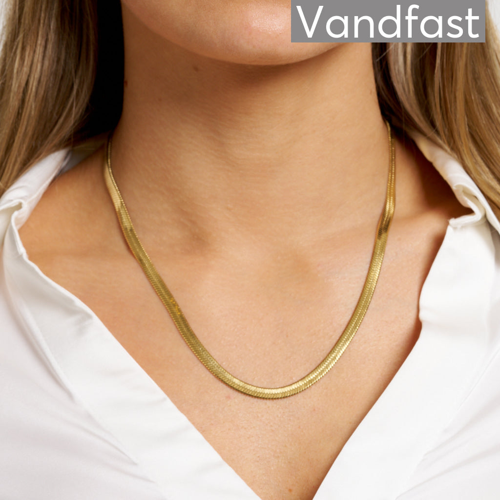 Annebrauner Snake 5 Mm Halskæde 18k Guldbelagt