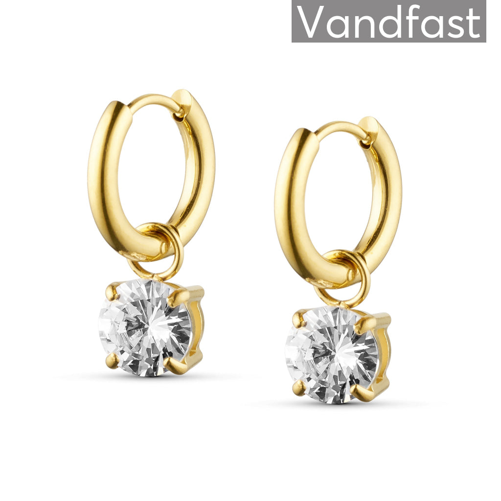 Annebrauner Zirconia Creole øreringe 18k Guldbelagt