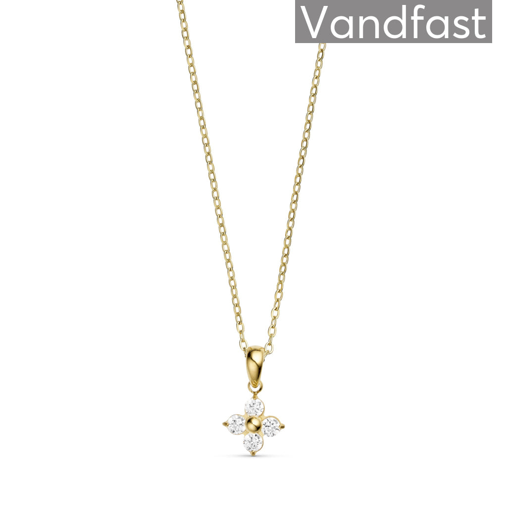 Annebrauner Zirconia Flower Halskæde 18k Guldbelagt