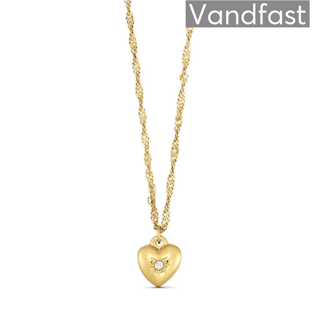 Annebrauner Zirconia Heart Halskæde 18k Guldbelagt
