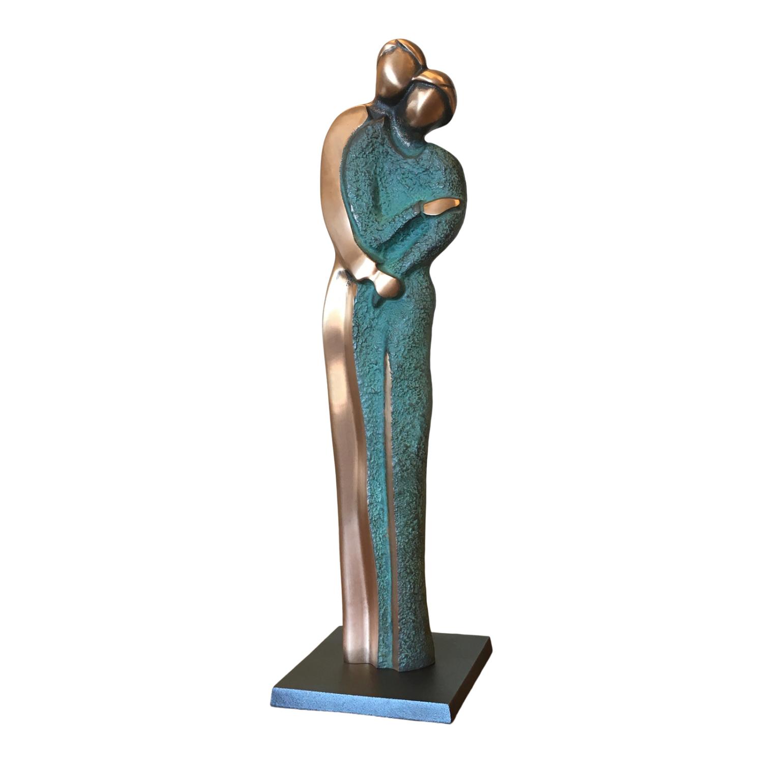 Bronzefigur Par Quotlykkelig Sammenquot Højde 275 Cm Flot Gave Til Bryllup Kobberbryllup Sølvbryllup Og Til Kæresteparret
