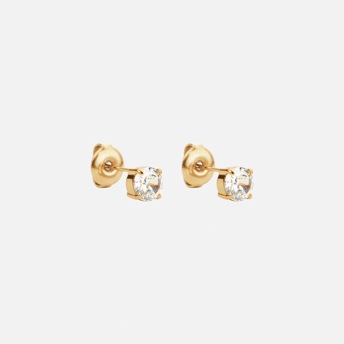 Classic Zirkon Studs øreringe 18k Guldbelagt 5mm