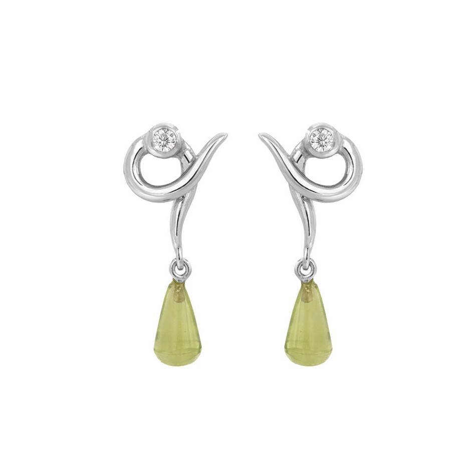 Rabinovich - Sølv ørestikker Med Peridot - Rainforest Dew