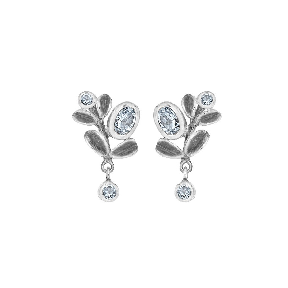 Rabinovich - Sølvørestikker Med Blå Topas - Glowing Leaves