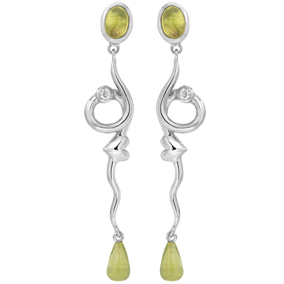 Rabinovich - Sølv øreringe Med Peridot - Rainforest Dew