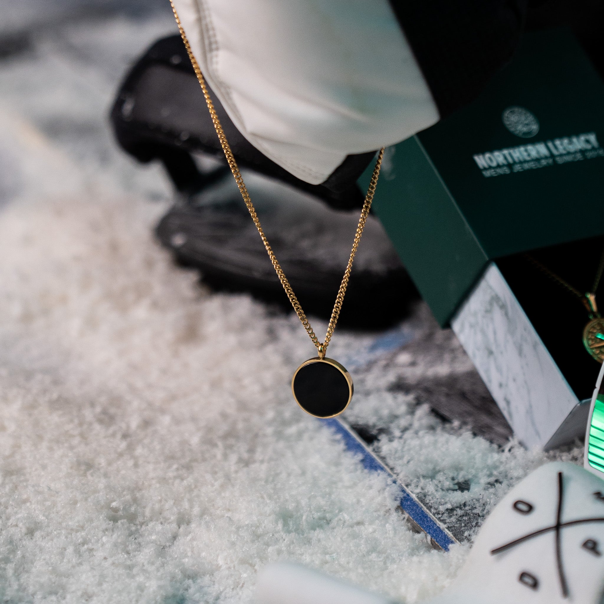 Black Onyx Halskæde Guld - 60 Cm - Herre - Northern Legacy