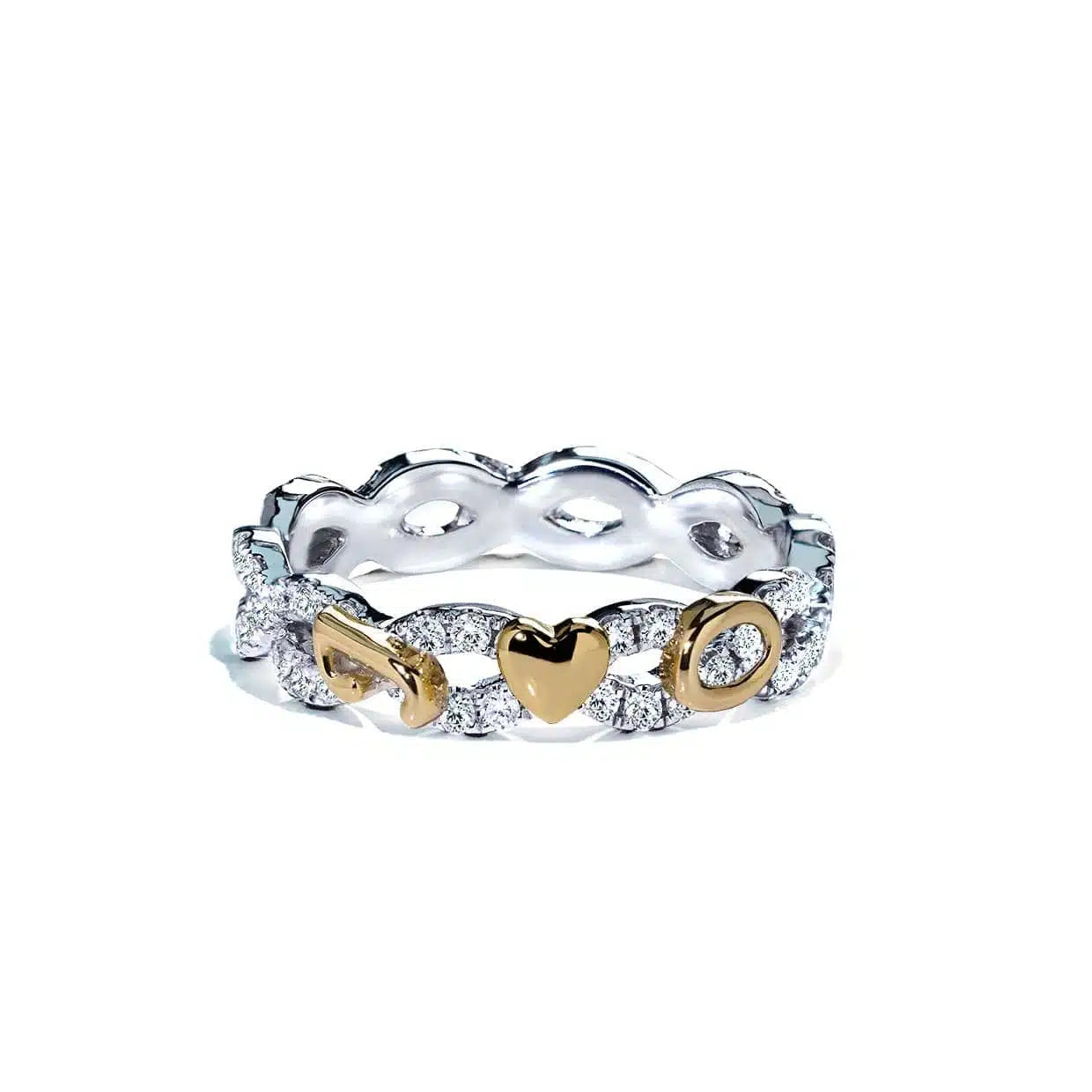 Diamantring Eternity Twist Micropav? Med Initialer Og Diamanter I Hvidguld - 14k Guld 66