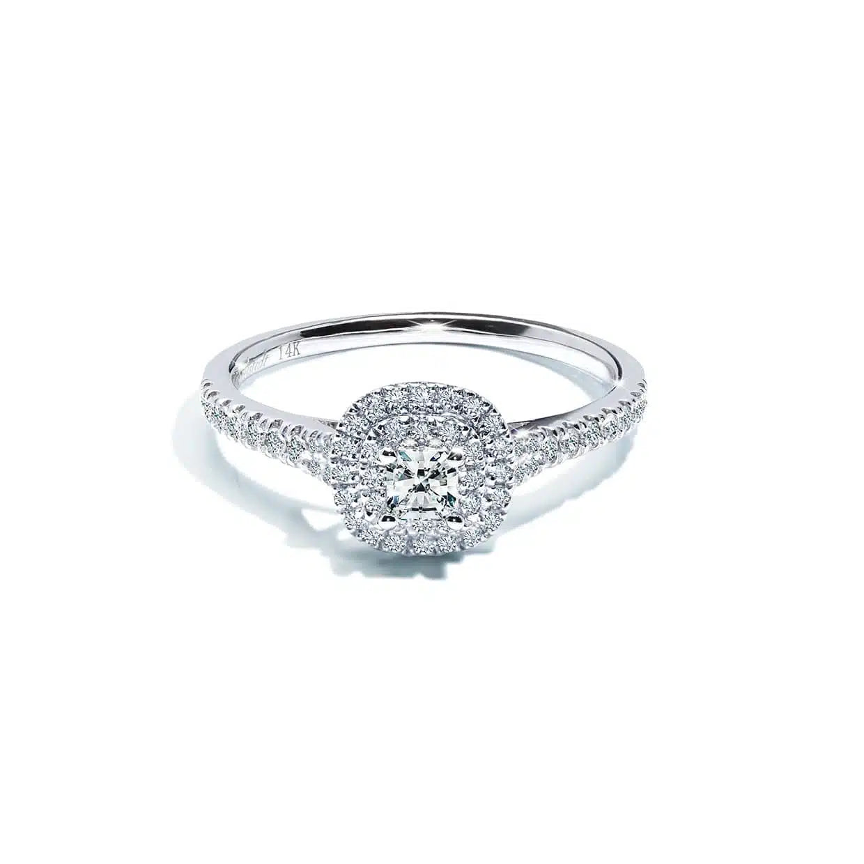 Oxford Dobbelt Halo Radiant Ring I Sølv - 48
