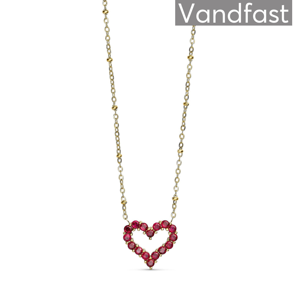 Annebrauner Big Red Heart Limited Edition Halskæde 18k Guldbelagt
