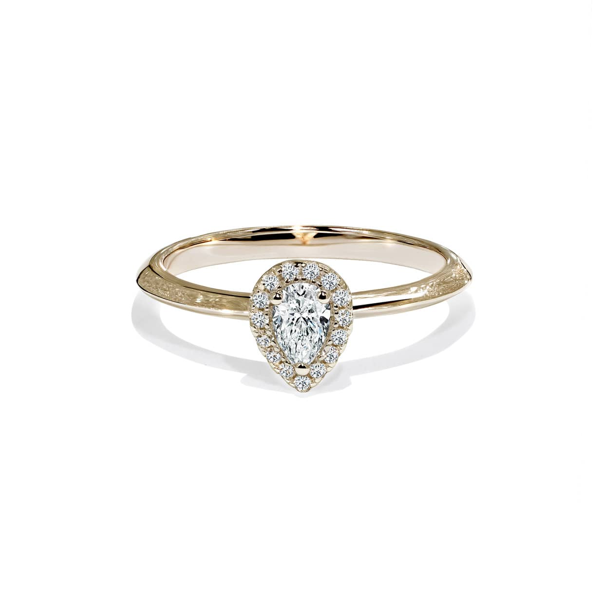 Oxford Pear Cut Halo Ring I Guld - 48