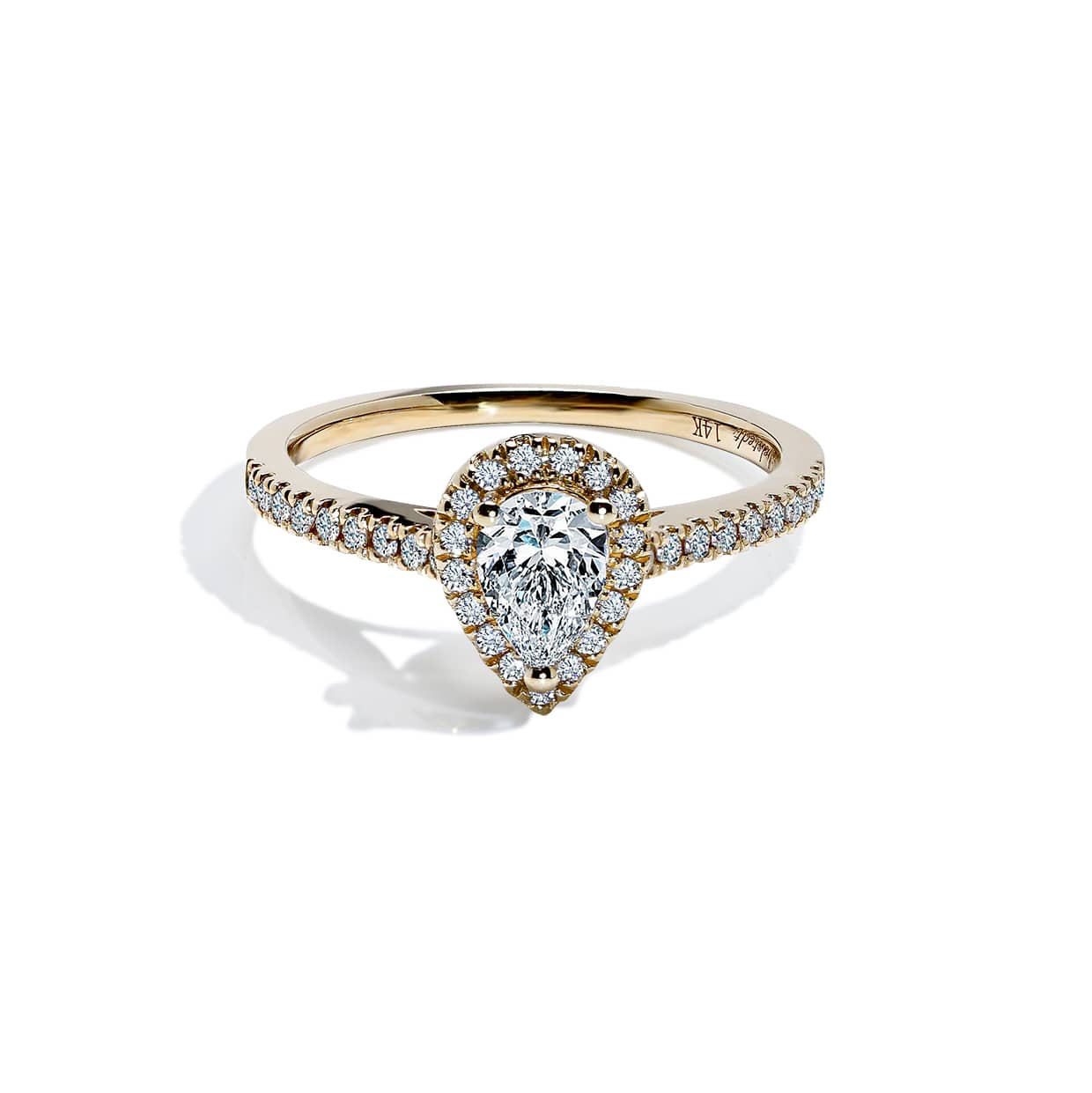 Hartford Forlovelsesring Med Pære Cut Safir Og Diamanter I Guld - 14k Guld 66