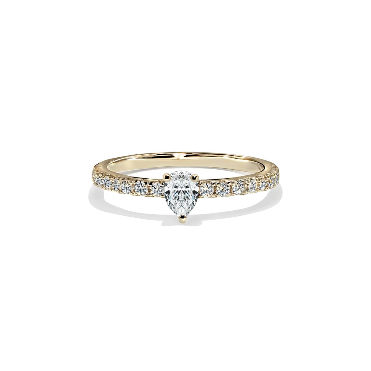 Love Solitaire Pæreformet Diamant Forlovelsesring I Guld - 14k Guld 66