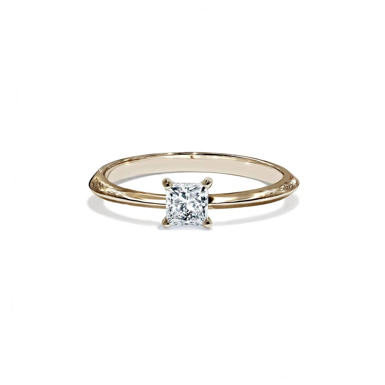 Valentine Solitaire Forlovelsesring Med Firkantet Diamant - 14k Guld 66