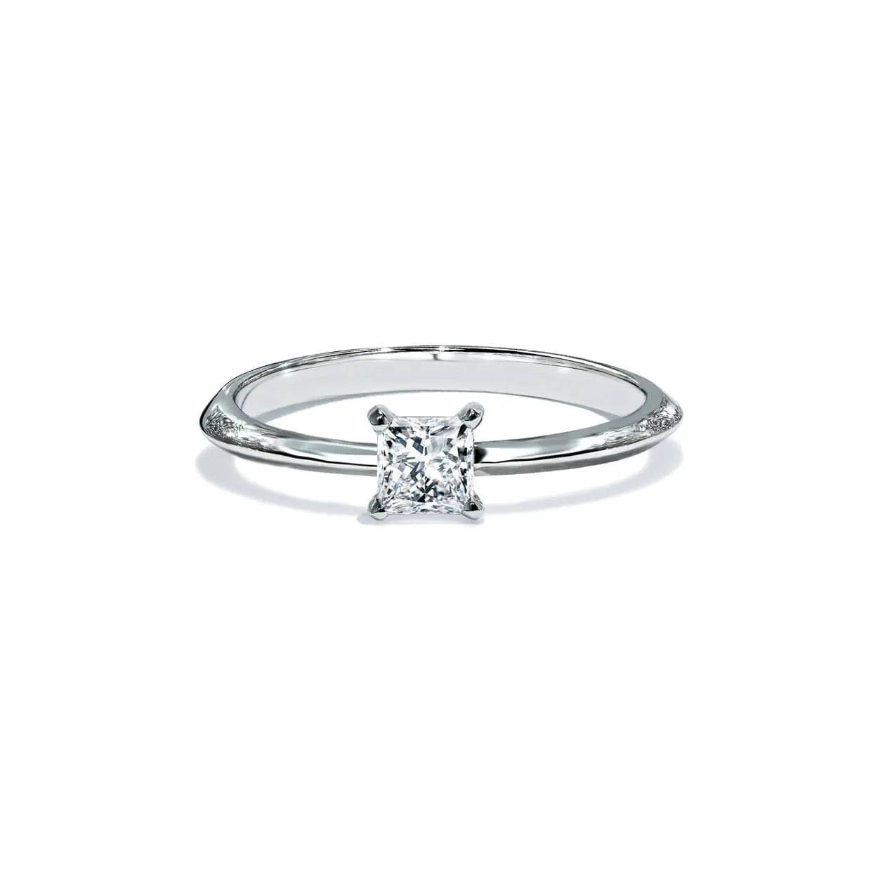 Portofino Forlovelsesring Med Hvidgulds Solitaire Firkantet Diamant - 14k Guld 66