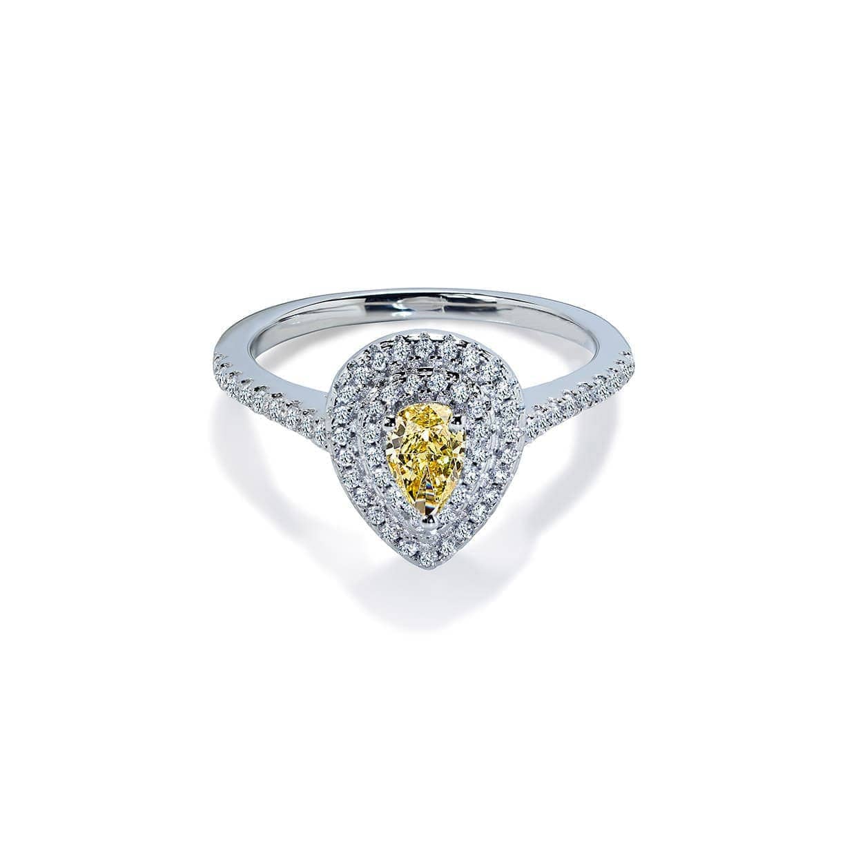 Tuscany Gul Safir Forlovelsesring Med Diamanter - 14k Guld 66