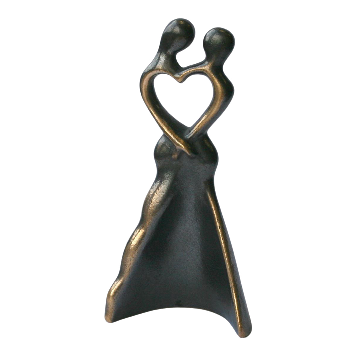 Hjerte Skulptur Med Par I ægte Bronze Højde 14 Cm Fantastisk Bryllupsgave Og Når Kærlighed Skal Fejres