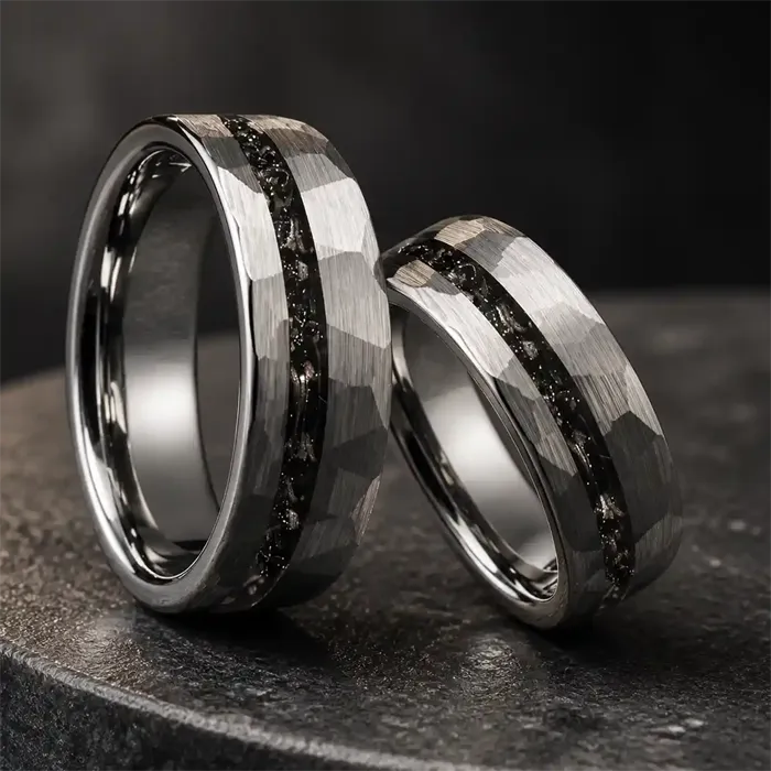 Aurelio Tungstenring - Matteret Vielsesring Eller Forlovelsesring