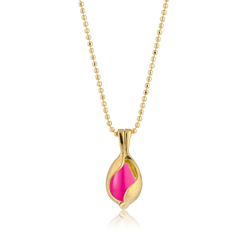 Lille Smykke æg Med Pink Onyx