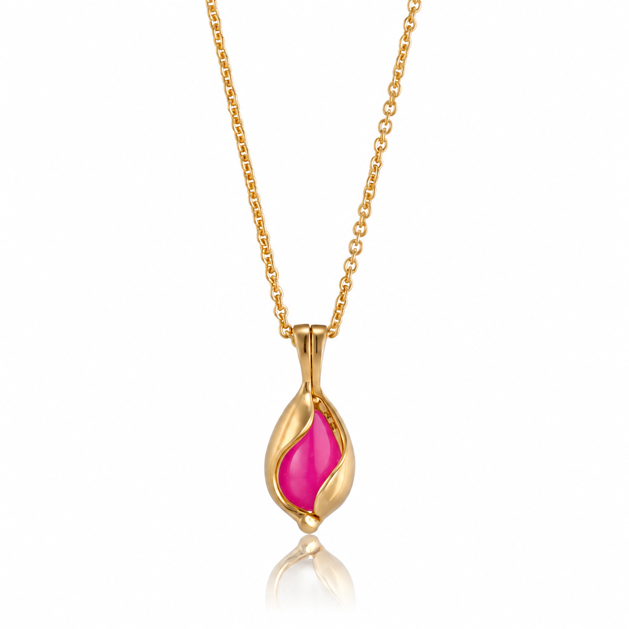 Lille Blankt Smykke æg Med Pink Onyx